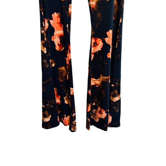 Altar'a State Large Floral Print Bell Bottom Pants Polyester & Spandex - Picture 7 of 10